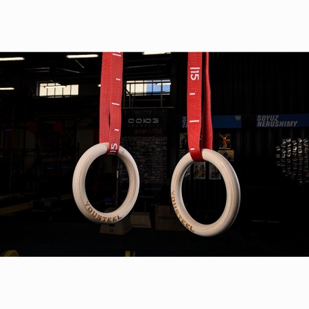Купить Кольца гимнастические 32 мм красные стропы в Удачном 